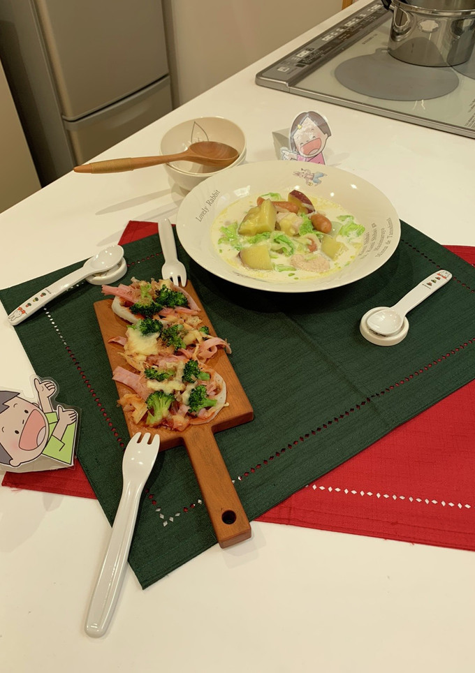 れんこんピザとさつま芋と白菜のクリーム煮-レシピのメイン写真