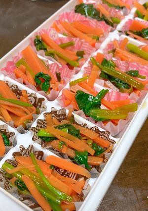 【ズボラ】ほうれん草と人参のナムル-レシピのメイン写真