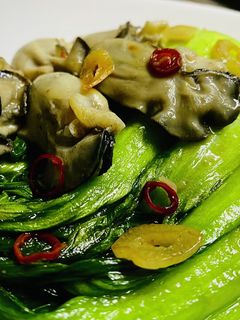 牡蠣と青梗菜の中華風ペペロンチーノ-レシピのメイン写真