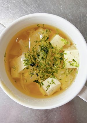 107.大根（カブ）の青のりスープ-レシピのメイン写真