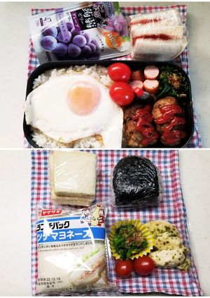 ハンバーグ&のり塩弁当(12.14)-レシピのメイン写真