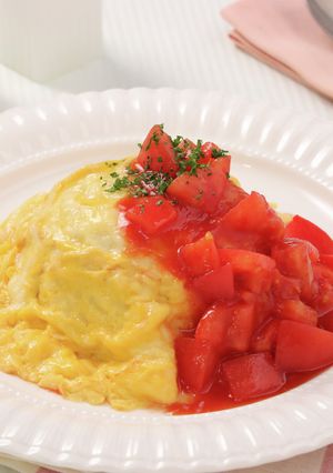 ごろごろトマトのチーズオムライス-レシピのメイン写真