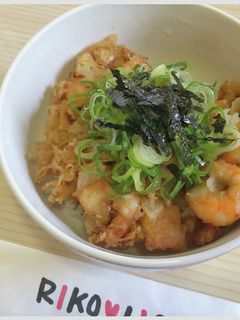 *旨々!ビックカツとえびのかき揚げ丼*-レシピのメイン写真
