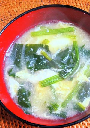ほうれん草のかきたま味噌汁-レシピのメイン写真