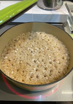 ル・クルーゼでハトムギ玄米-レシピのメイン写真