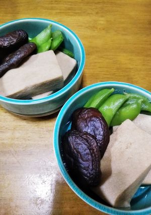 梨湖の高野豆腐と椎茸の炊き合わせ-レシピのメイン写真