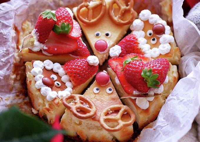 クリスマスケーキサンタと一緒ホールケーキ
