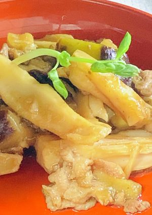 叩きレンコンと豚小間肉の旨煮-レシピのメイン写真