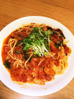 ほうれん草とソーセージのトマトパスタ-レシピのメイン写真