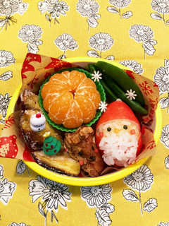 幼稚園年少 サンタ クリスマスお弁当-レシピのメイン写真