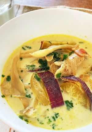 舞茸•さつまいも•ミルクカレースープ♪-レシピのメイン写真