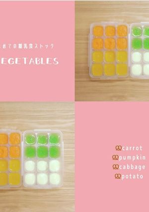 4種野菜の離乳食ストック（離乳食 初期）-レシピのメイン写真