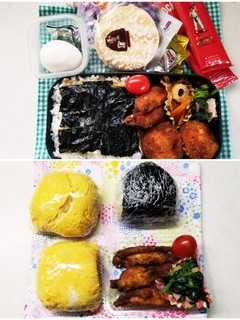 のり弁&おにぎり弁当(12.15)-レシピのメイン写真