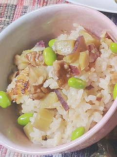 さつまいもとくるみの雑穀炊き込み御飯-レシピのメイン写真