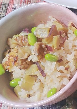 さつまいもとくるみの雑穀炊き込み御飯-レシピのメイン写真