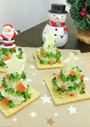 マッシュポテトのクリスマスツリーカナッペ-レシピのメイン写真