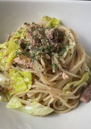 鯖缶で作る〜鯖とキャベツのパスタ〜-レシピのメイン写真
