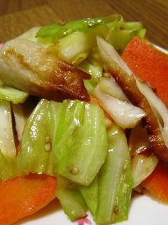 めんつゆだけでキャベツと竹輪の野菜炒め-レシピのメイン写真