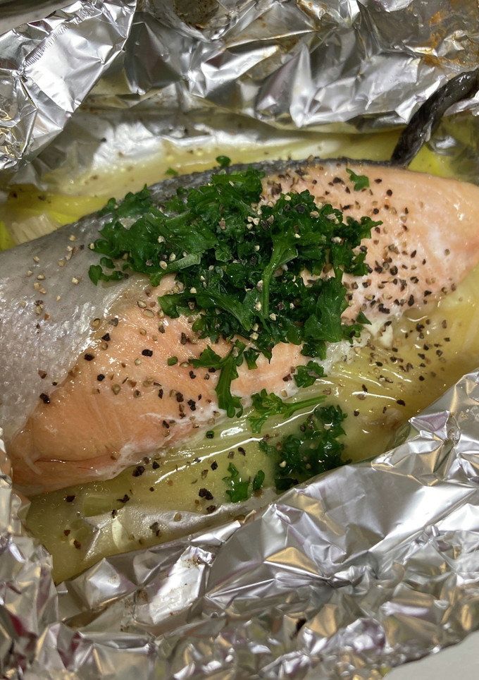 簡単トースターで　甘塩鮭のホイル焼き-レシピのメイン写真