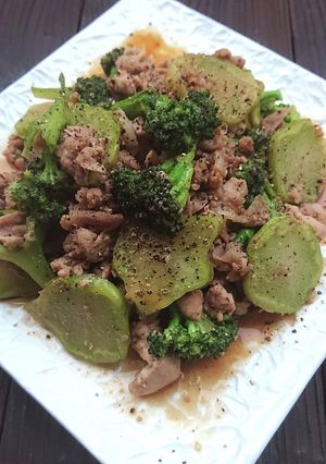 ブロッコリーと豚こま肉の焼肉のたれ炒め-レシピのメイン写真