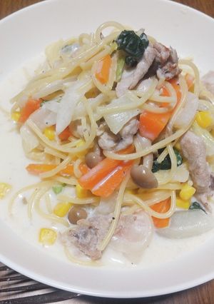 野菜たっぷり！ミルクスープパスタ☆-レシピのメイン写真