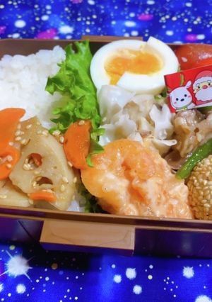 時短お弁当盛り付け記録　エビマヨ　長男-レシピのメイン写真