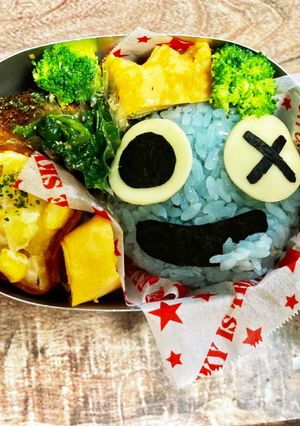 レインボーフレンズ　ブルー　キャラ弁-レシピのメイン写真