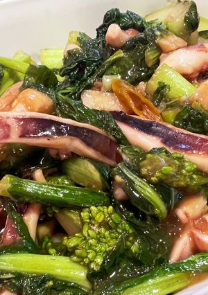 菜の花とイカのバターポン酢炒め-レシピのメイン写真