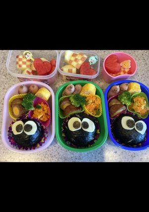 キャラ弁　＊　まっくろくろすけ-レシピのメイン写真
