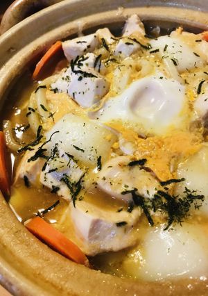 プチッと鍋●鶏肉のもち＆玉子とじなべ-レシピのメイン写真