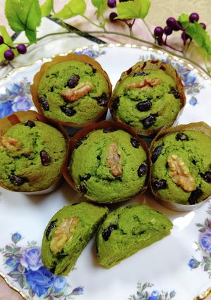甘納豆・胡桃入り濃厚抹茶マフィン美味-レシピのメイン写真