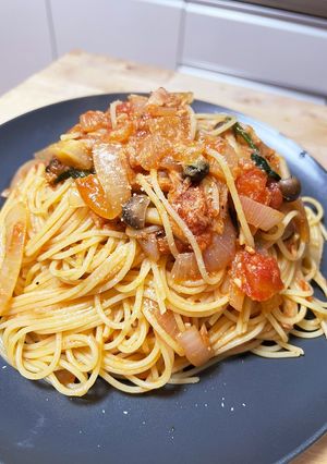 基本☆簡単！ツナと野菜トマトスパゲッティ-レシピのメイン写真