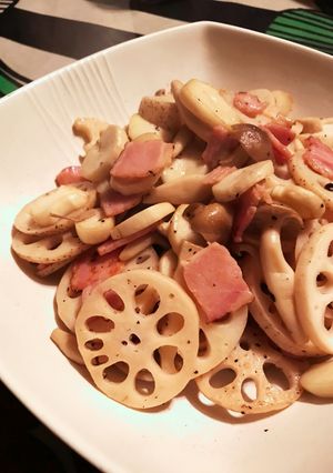 蓮根ベーコン&木の子のレモン風味炒め-レシピのメイン写真