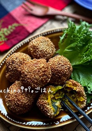 かぼちゃのごま団子風コロッケ-レシピのメイン写真