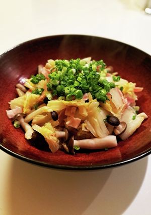 白菜しめじベーコンのガリバタ白だし炒め-レシピのメイン写真