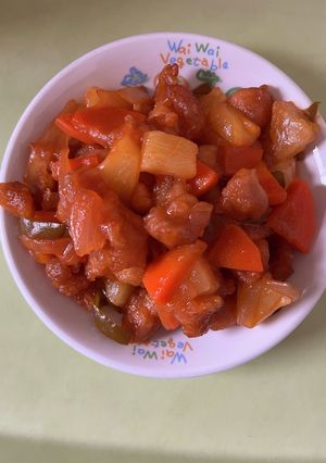 【保育園給食】鶏肉とパインの甘酢和え-レシピのメイン写真