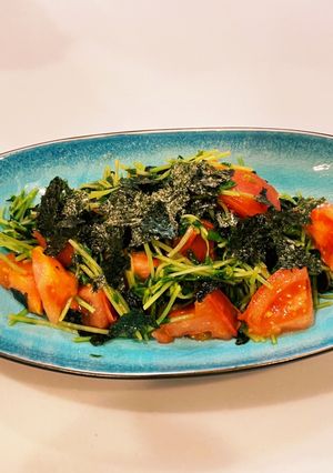 トマトと豆苗の海苔炒め-レシピのメイン写真