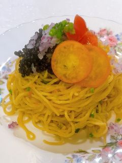 キャビアと金柑の冷製パスタ-レシピのメイン写真