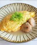 海老団子スープをかけた和風オムライス