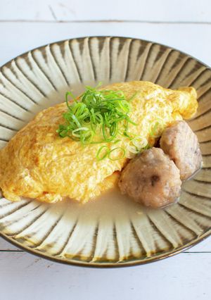 海老団子スープをかけた和風オムライス-レシピのメイン写真