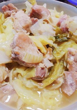 鶏肉とキャベツのうま蒸し煮☆塩胡椒のみ！-レシピのメイン写真