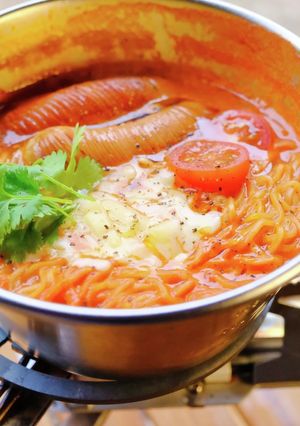 チリ☆トマトラーメン 【キャンプ飯】-レシピのメイン写真