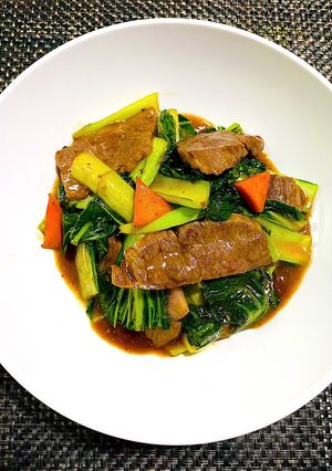 ターサイと牛肉の胡麻味噌炒め-レシピのメイン写真