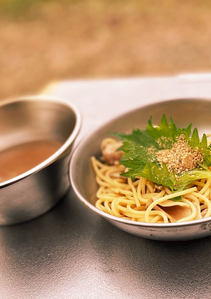 漬け鶏と舞茸の胡麻和えパスタ-レシピのメイン写真