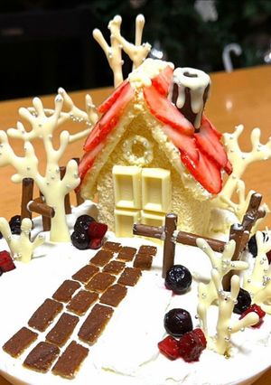 お菓子の家☆かわいいクリスマスケーキ-レシピのメイン写真