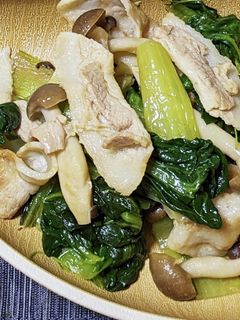 ターサイと豚バラ肉の中華炒め-レシピのメイン写真