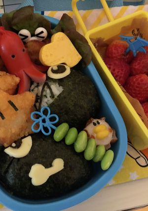マリオ好きの男の子のキャラ弁♫-レシピのメイン写真