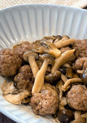 レンジ蒸し肉団子きのこあんかけ-レシピのメイン写真