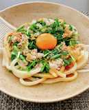 レンジで、豚にらジャージャーうどん
