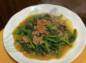 牛バラ切り落としとほうれん草の炒め物-レシピのメイン写真